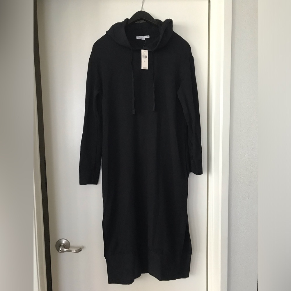 NWT Anthropologie Stateside Softest Fleece Hoodie Maxi Dress Black SZ XS - Picture 5 of 13